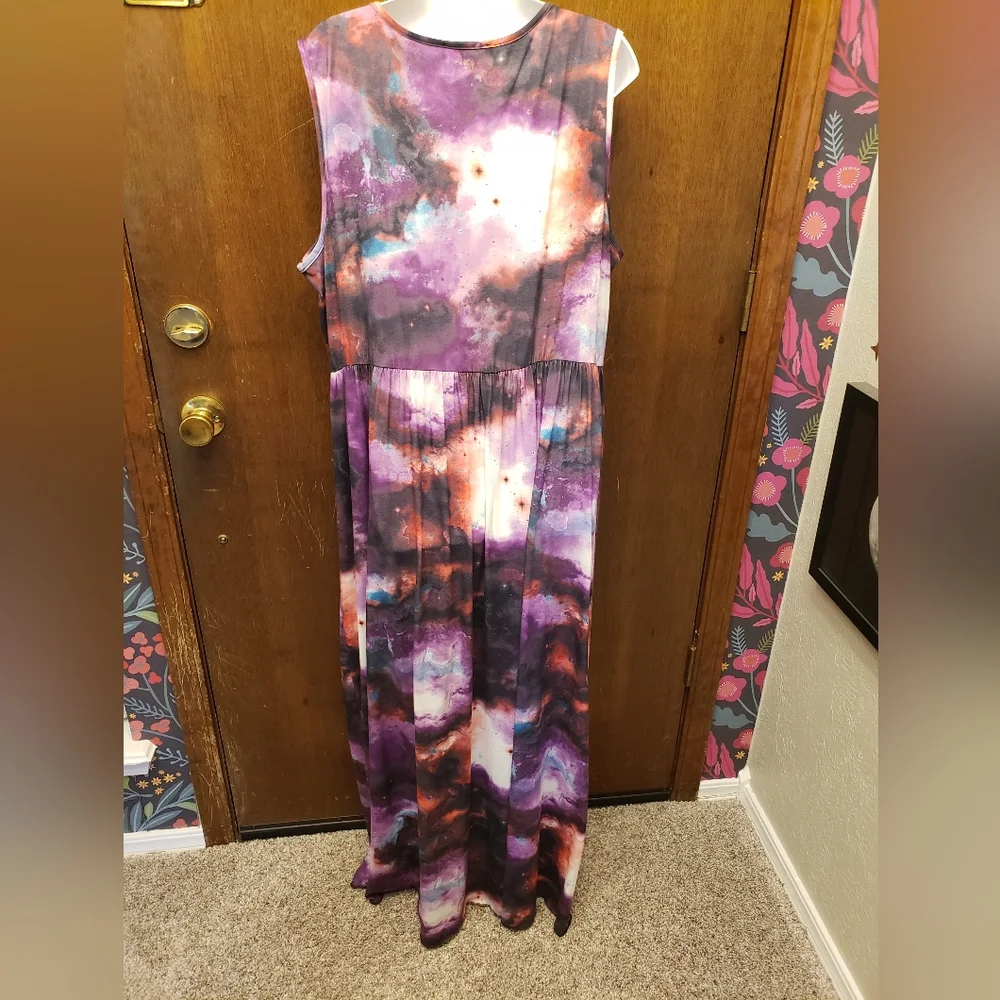 Simply Be Galaxy Split Front Maxi Dress, size 24 - Picture 2 of 4
